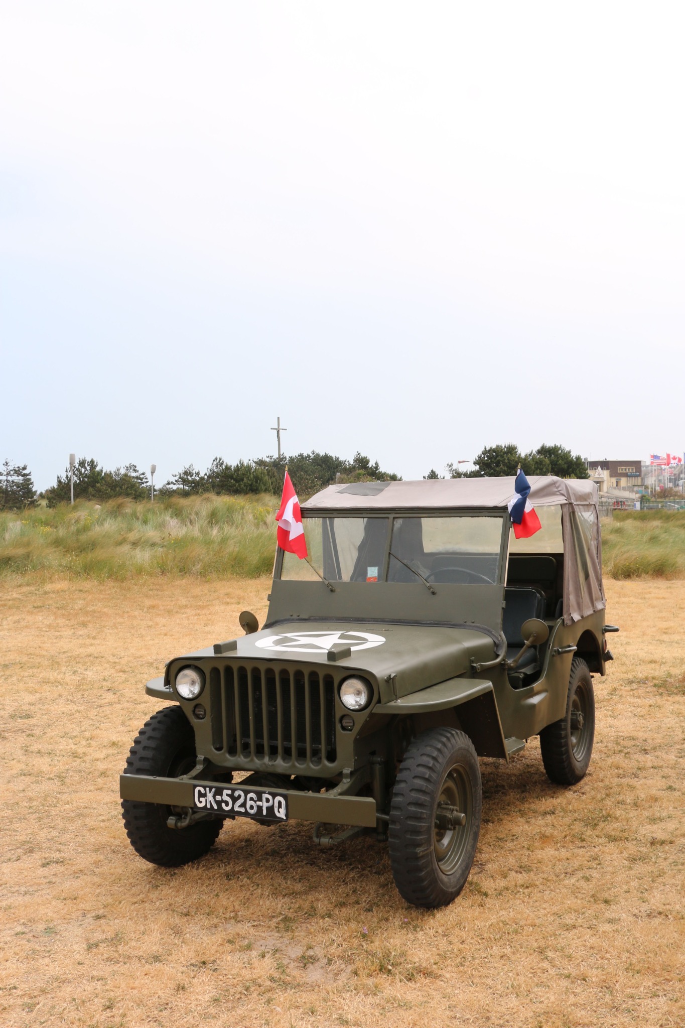Historische militaire jeep in Normandië